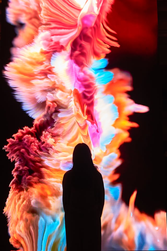 Boundaries by Memo Akten and Katie Hofstadter, installation view at UnfoldX, Seoul, South Korea. Image ⓒSFAC, 2024.